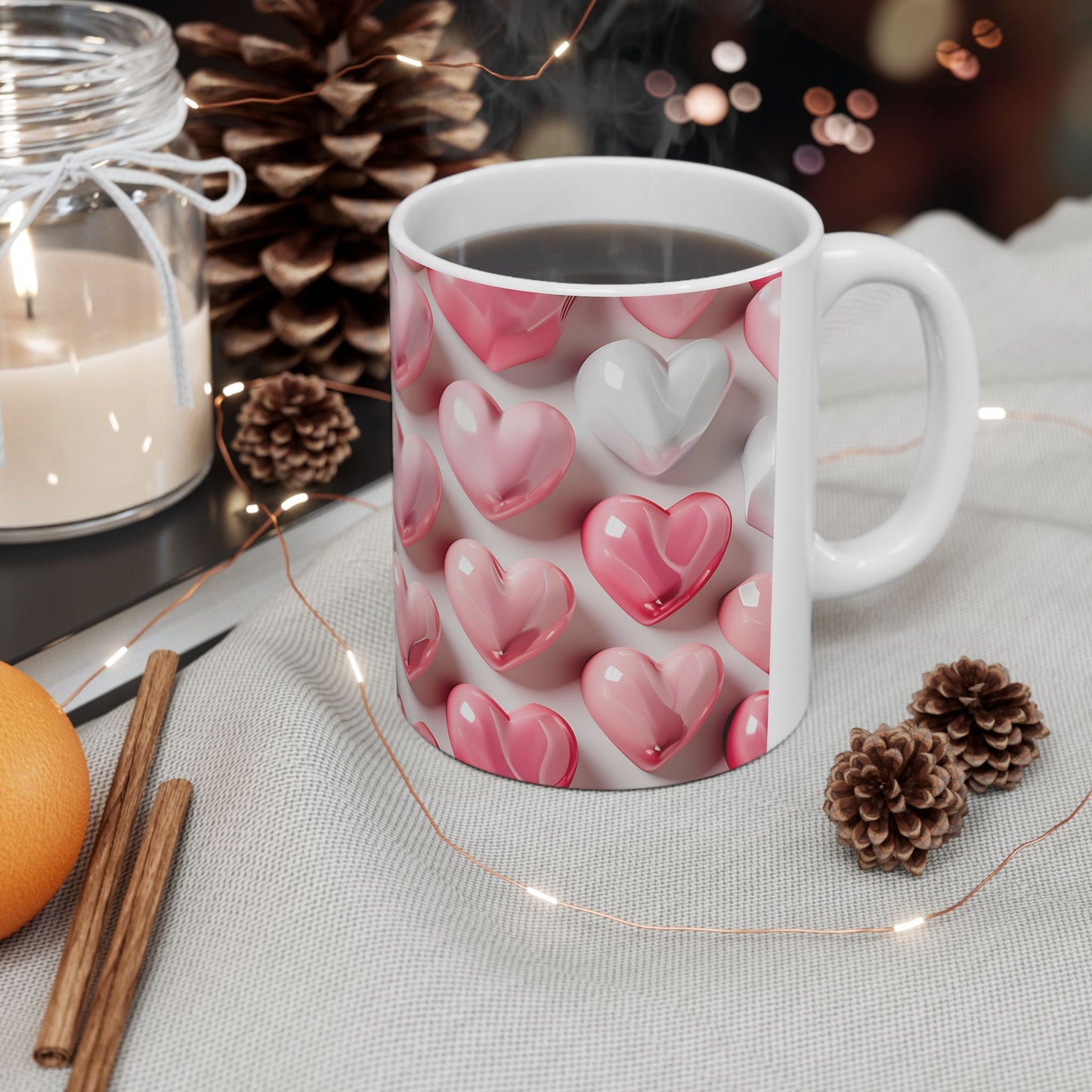 Romantic 3D Heart Ceramic Mug