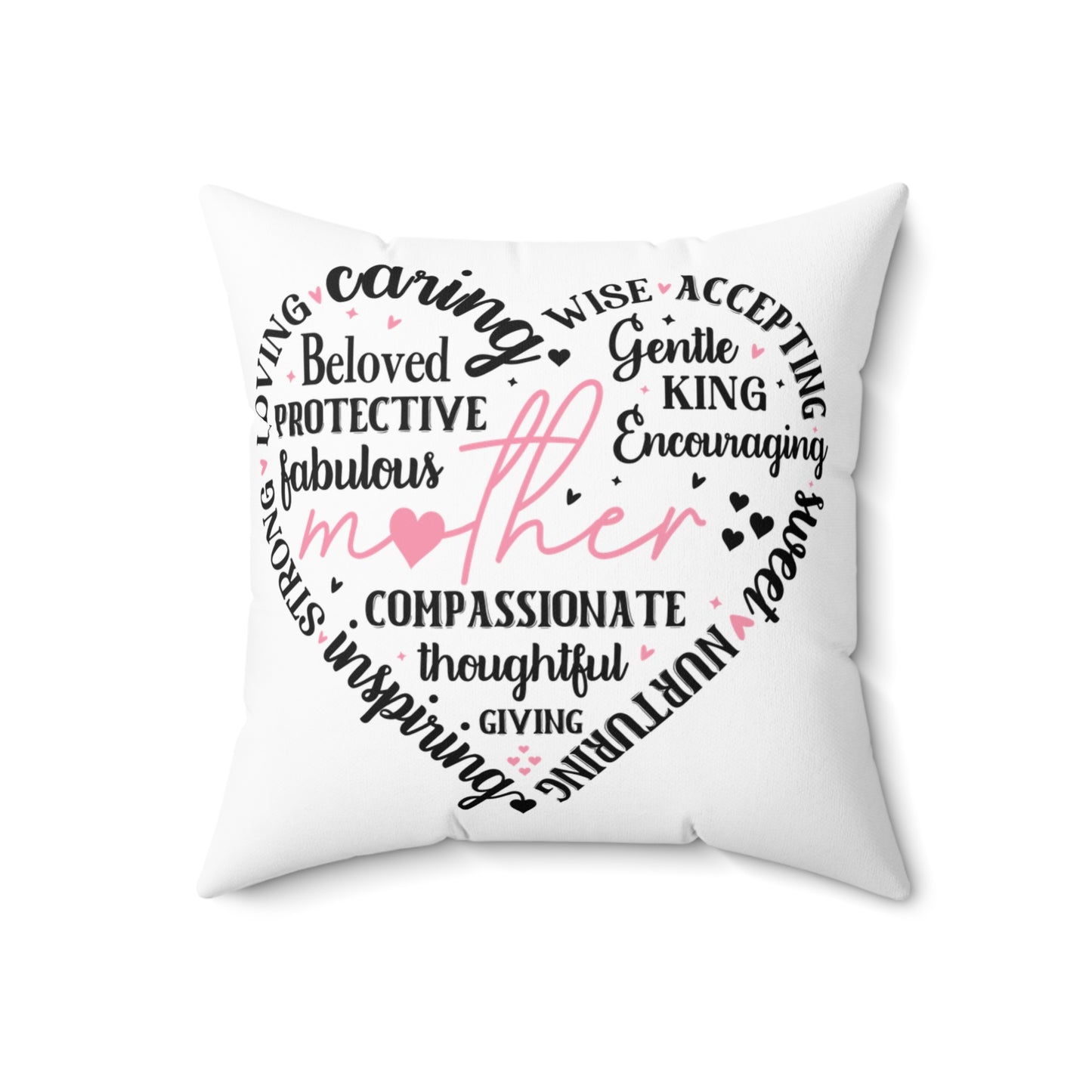 Mom Heart Word Pillow