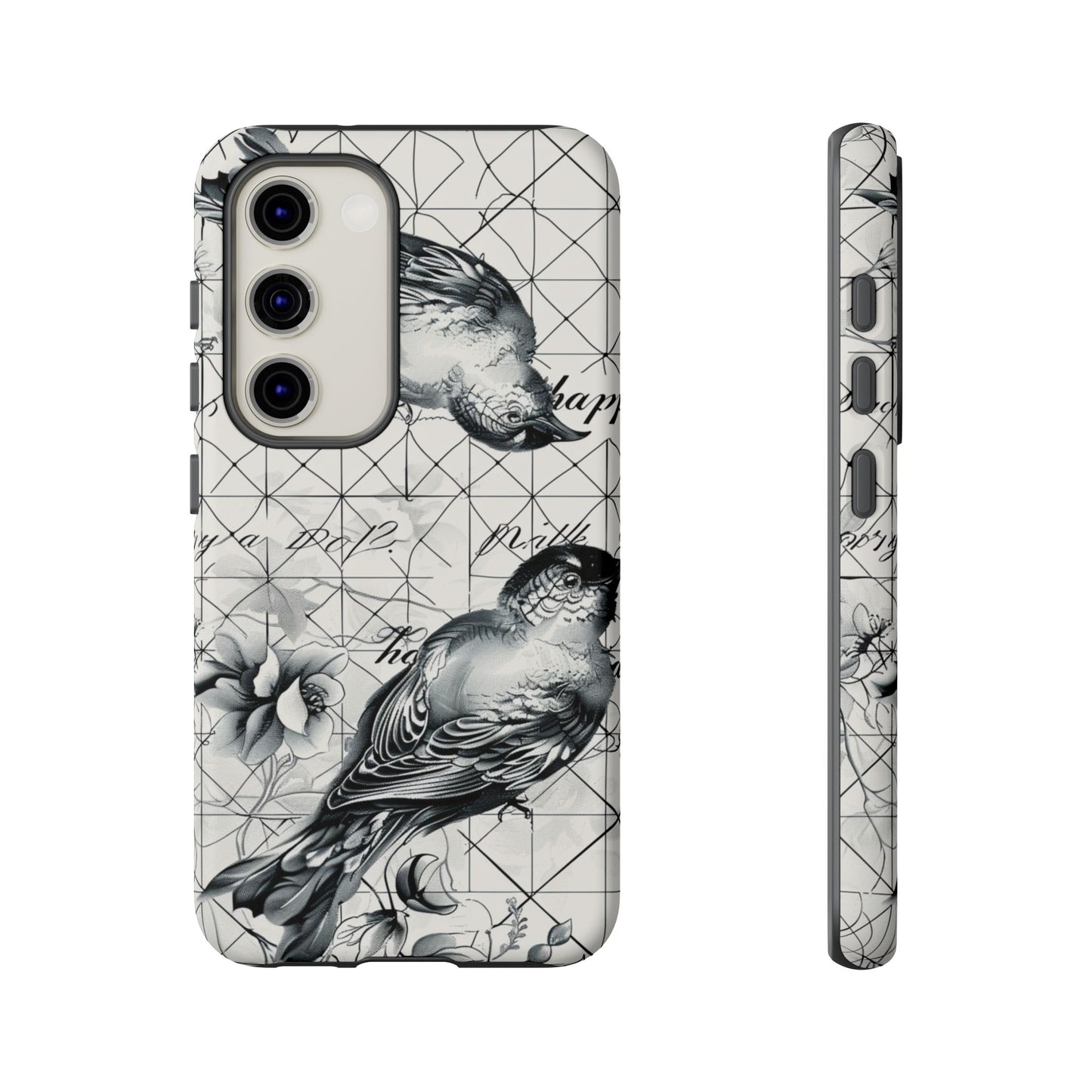 Monochrome Bird Elegance Durable Phone Case