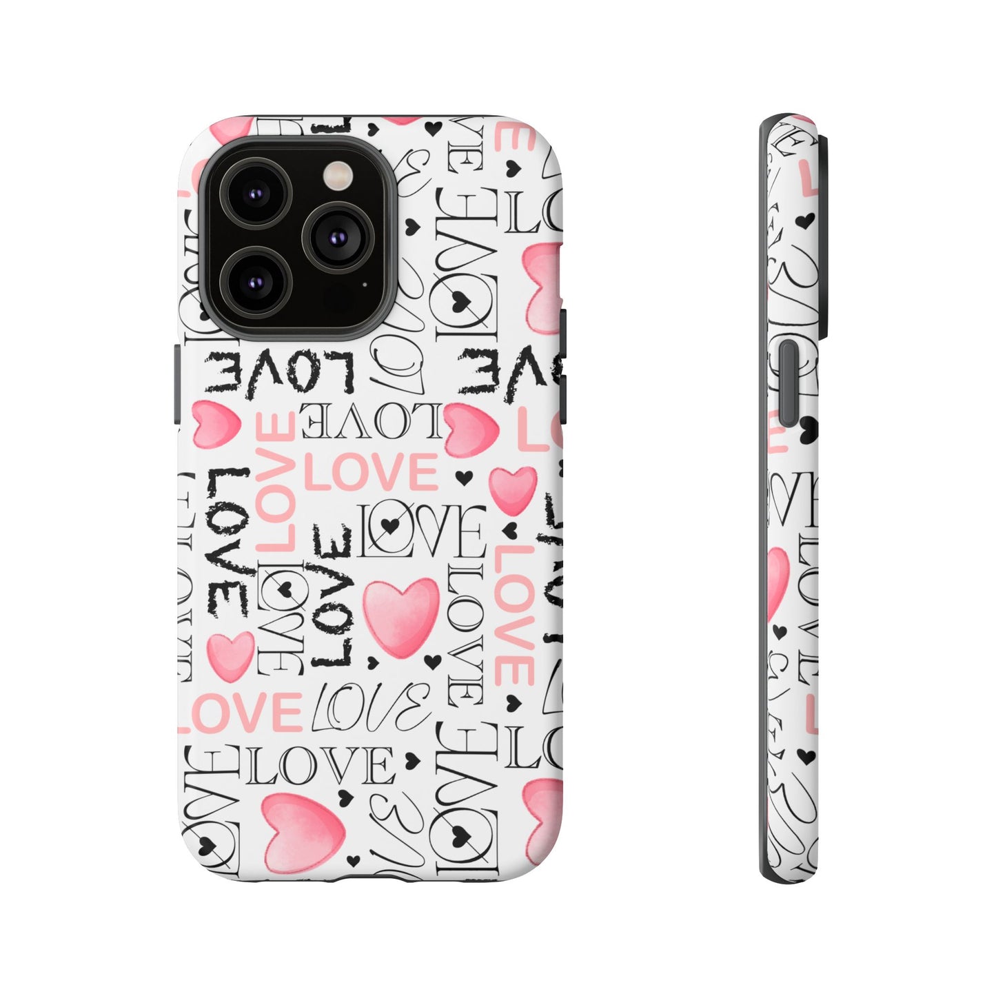 Love Typography-Themed Durable Phone Case