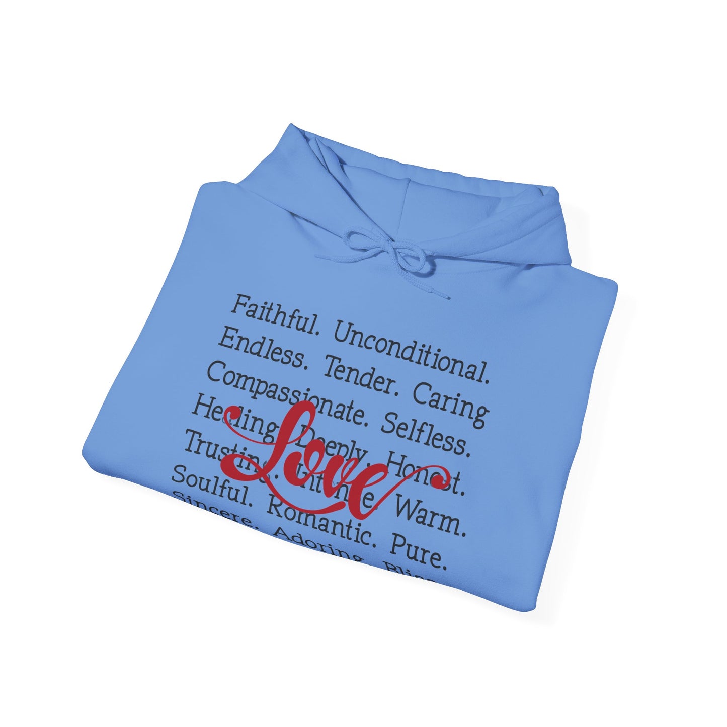 Personalized Love Words Hooded Sweatshirt - Customizable with Your Lover's Name