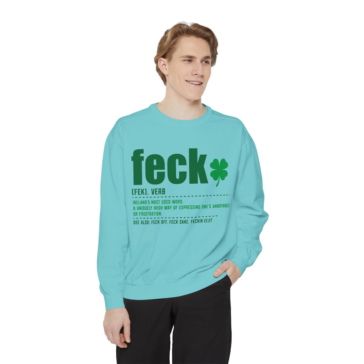 Lucky Shamrock Pullover Unisex Garment-Dyed Sweatshirt