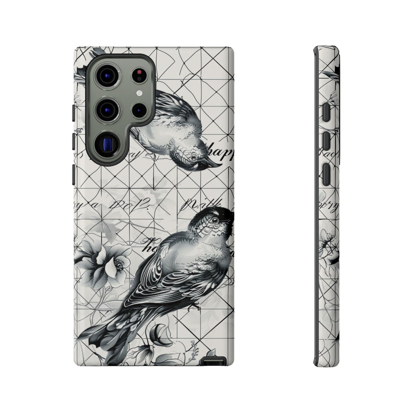 Monochrome Bird Elegance Durable Phone Case