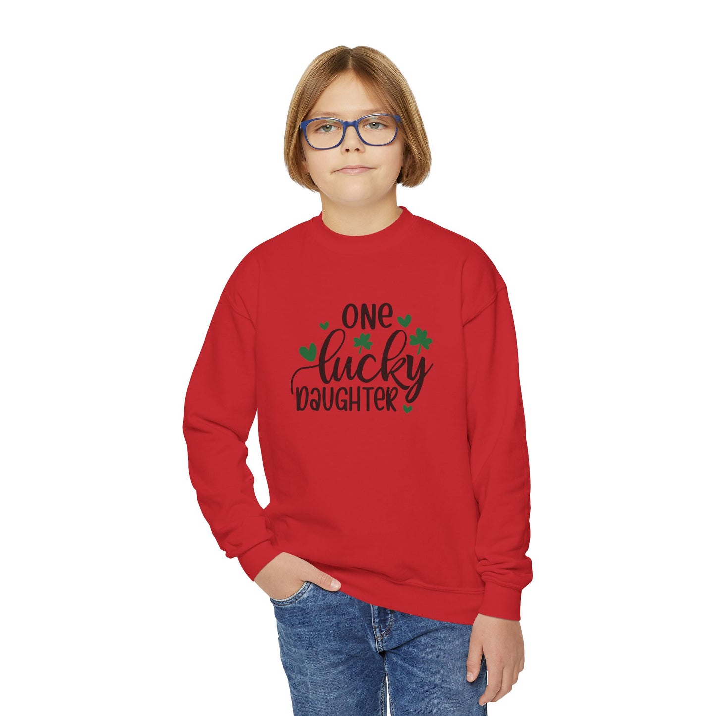 Personalized One Lucky Daughter St. Patrick's Day Kids Sweatshirt - With Bundle