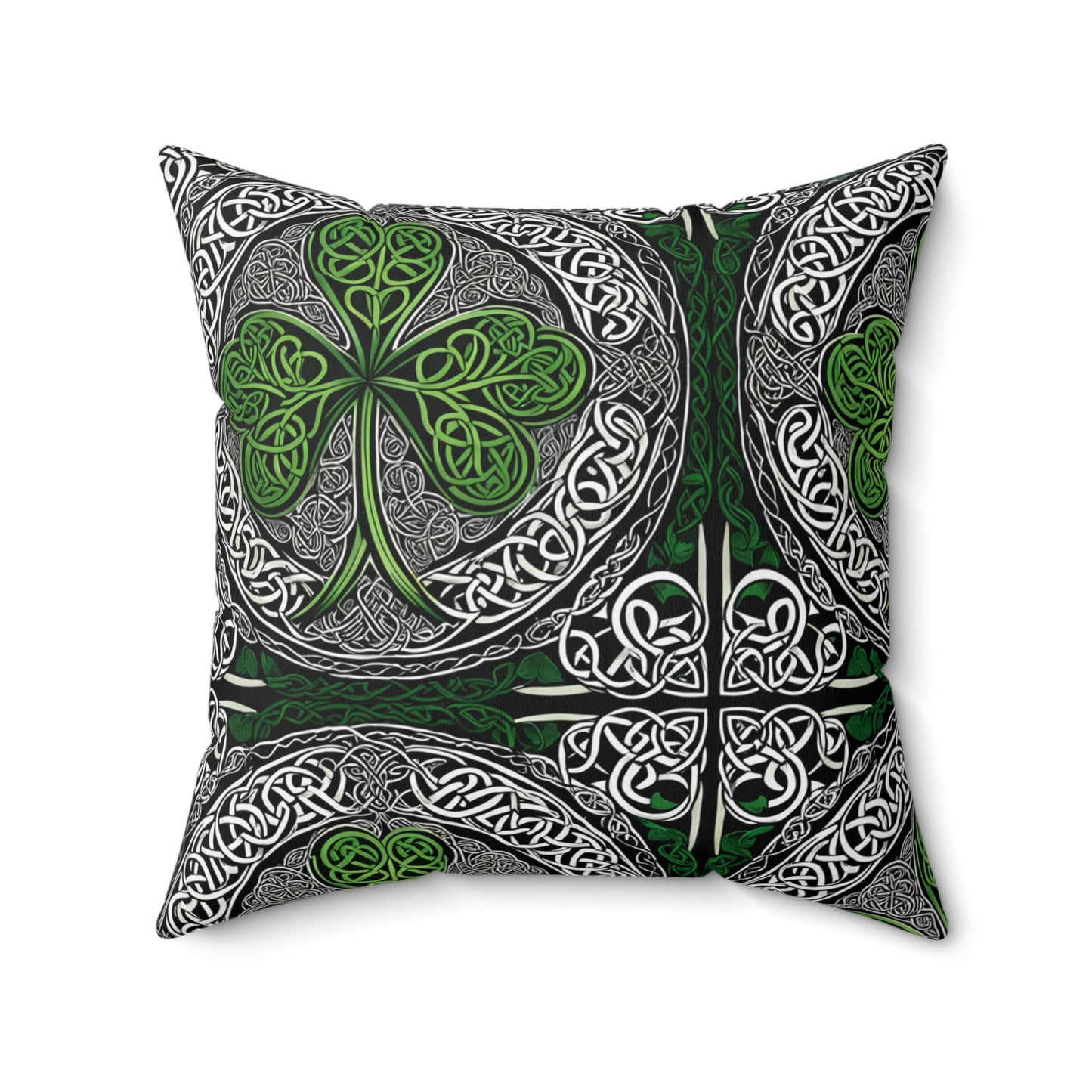 Celtic Shamrock Throw Pillow