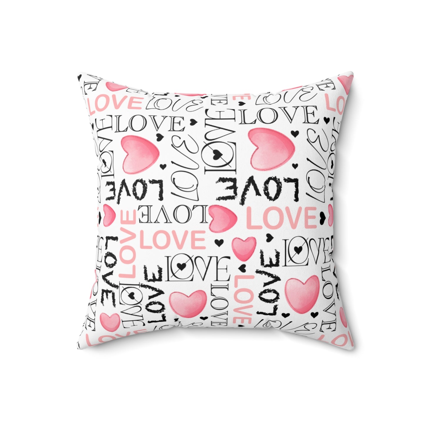 Romantic Love Letter Spun Polyester Square Pillow