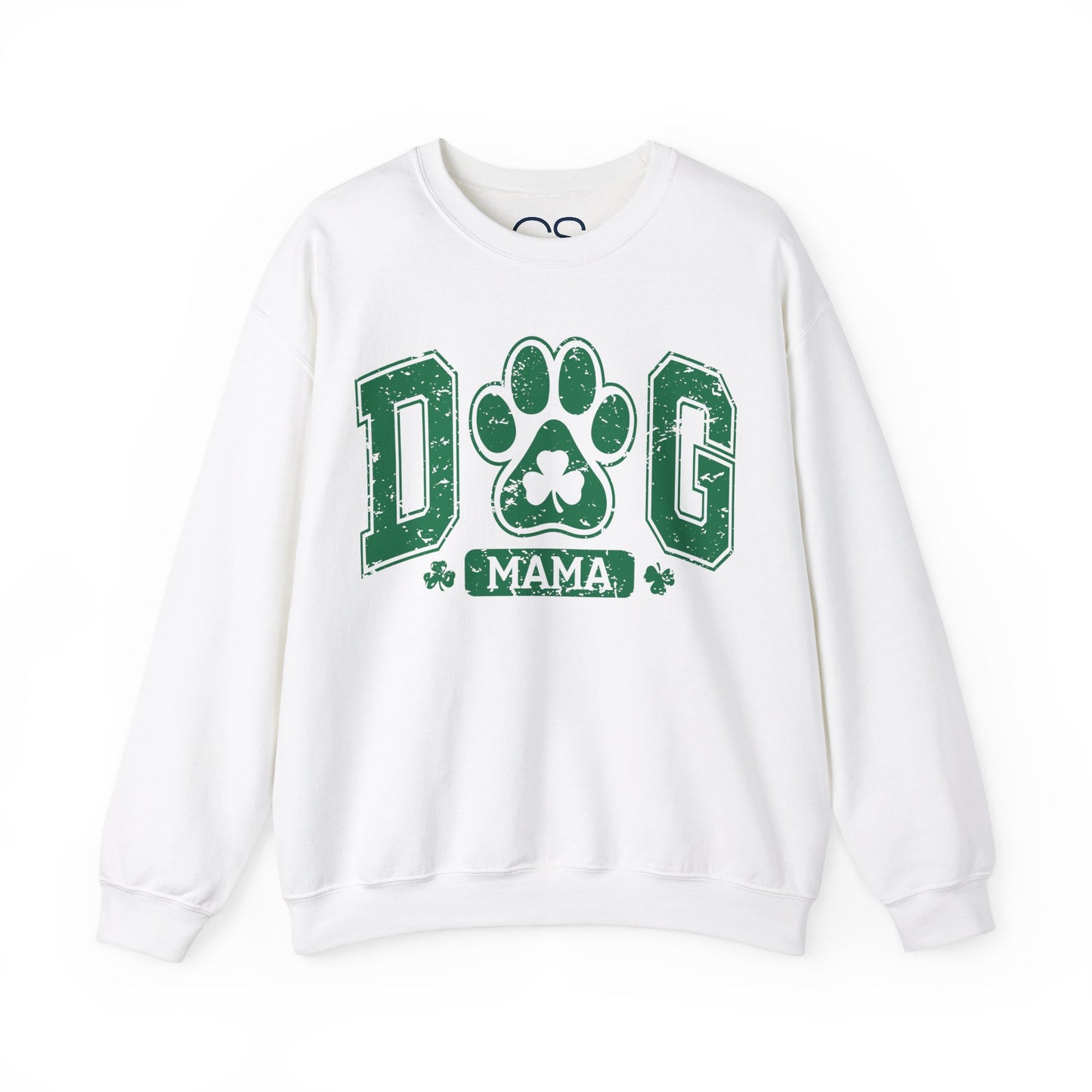 Lucky Dog Mama St. Paddy's Day Sweatshirt - Green Paw Print Sweater