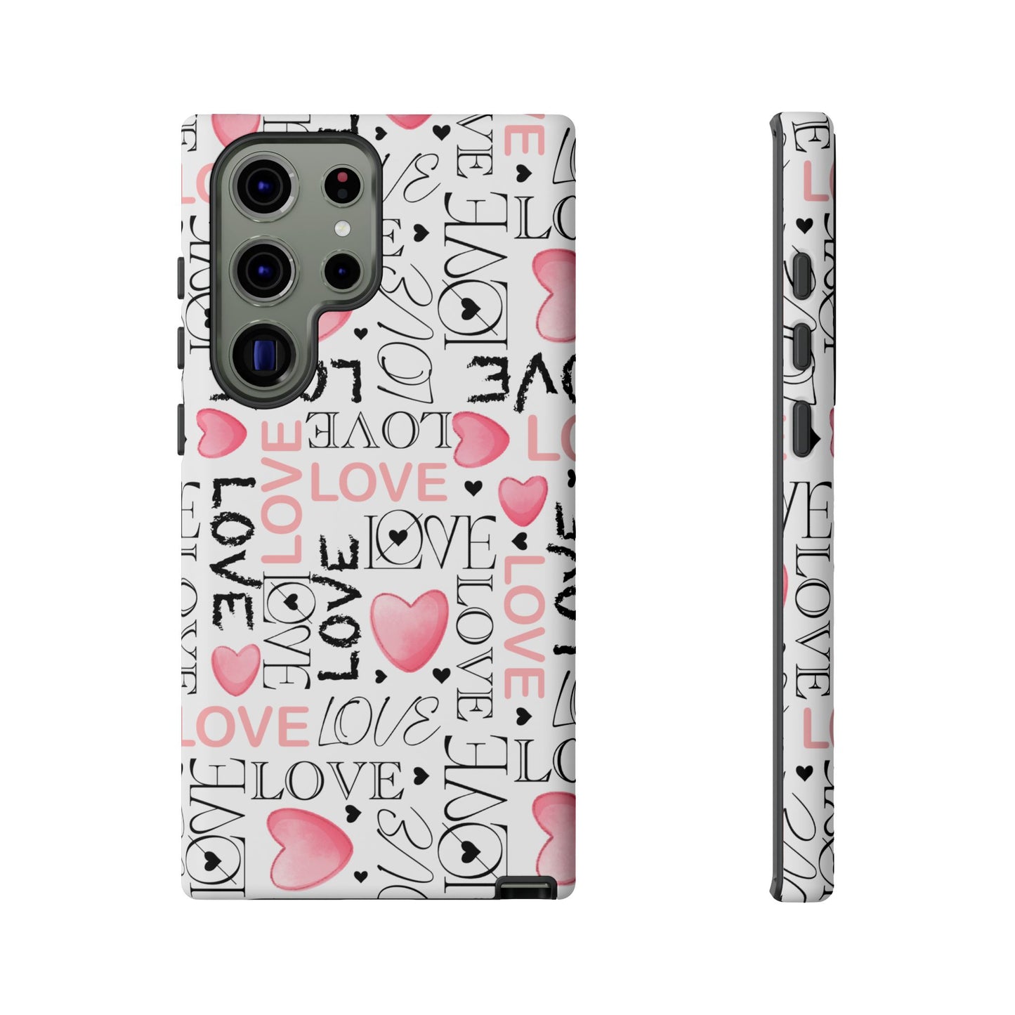 Love Typography-Themed Durable Phone Case