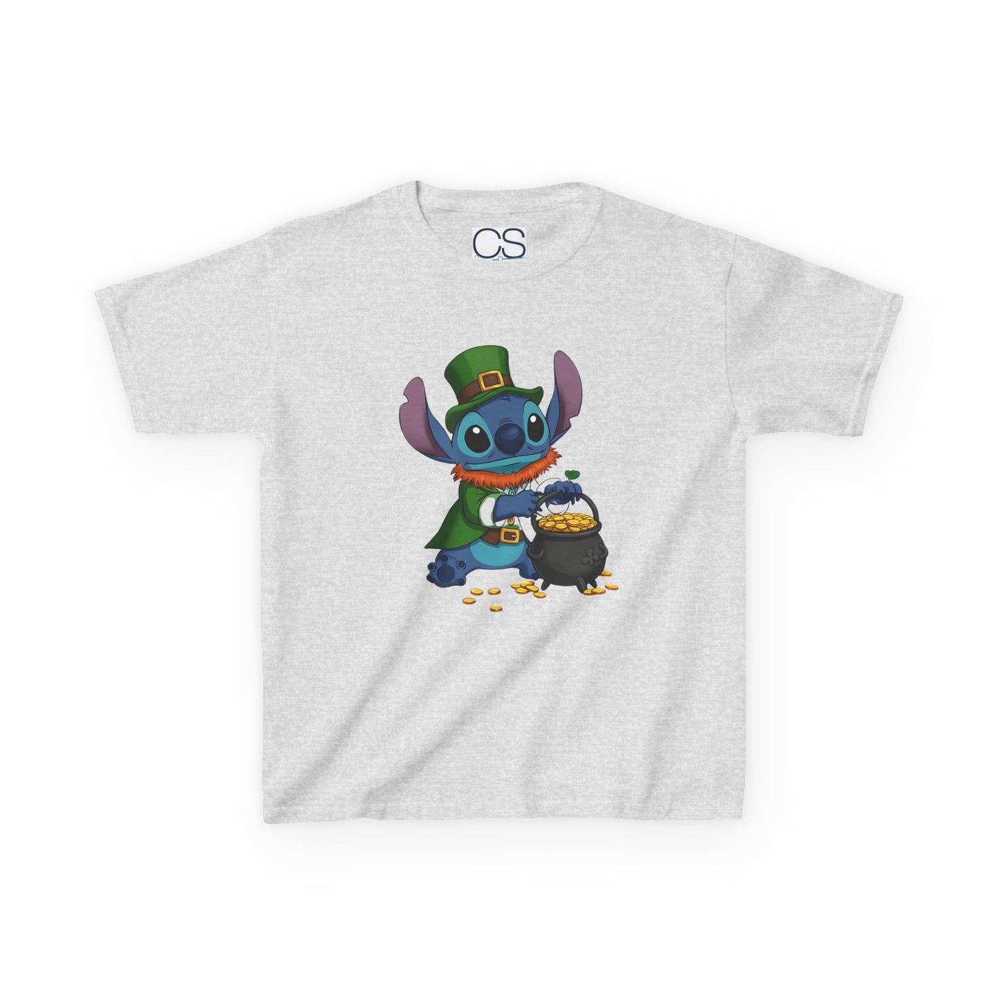 Disney Stitch St. Patrick's Day Kids Heavy Cotton T-Shirt - Lucky Stitch Tee