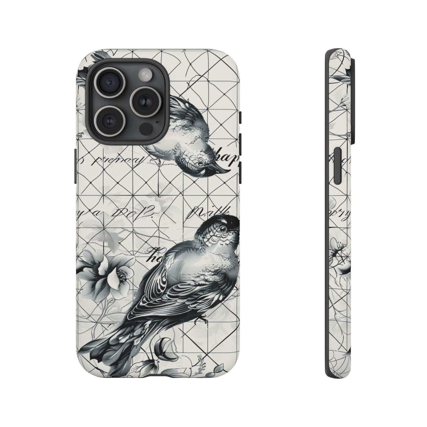 Monochrome Bird Elegance Durable Phone Case