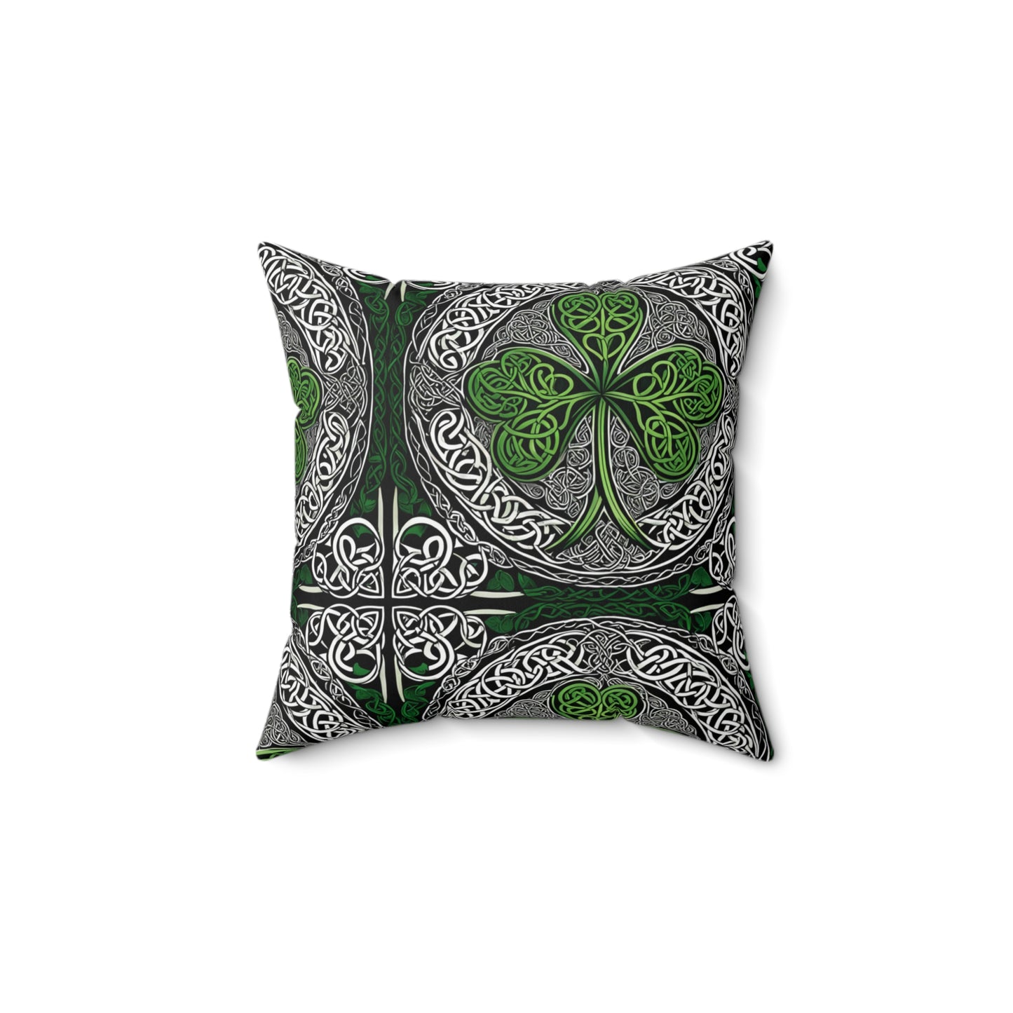 Celtic Shamrock Throw Pillow