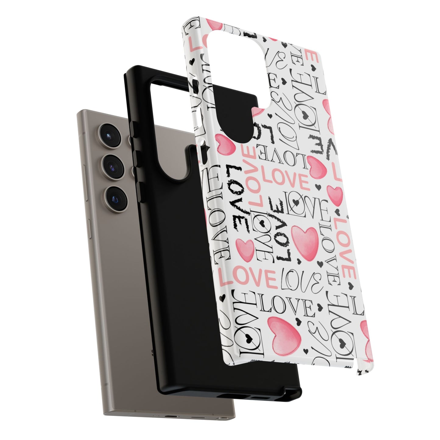 Love Typography-Themed Durable Phone Case