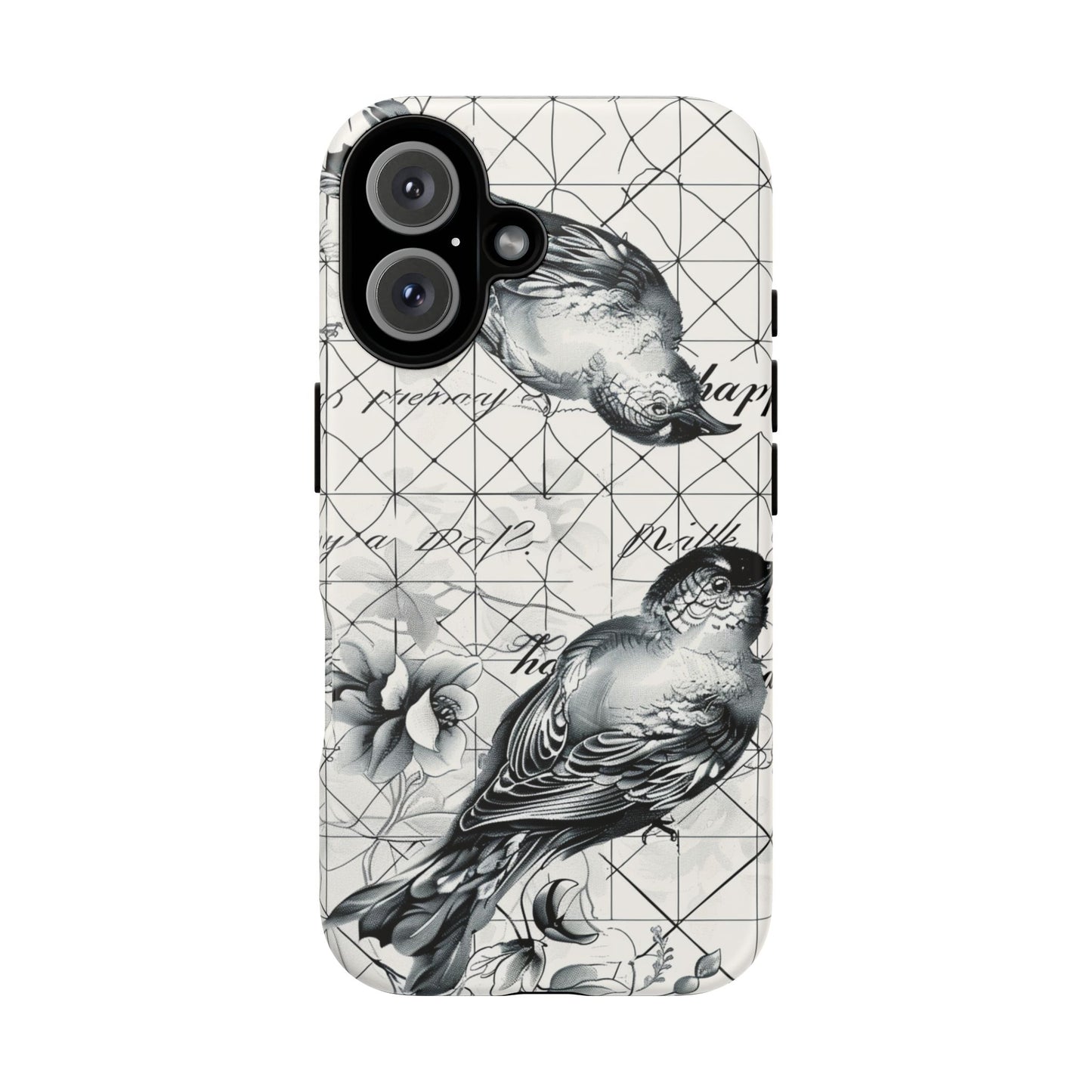 Monochrome Bird Elegance Durable Phone Case