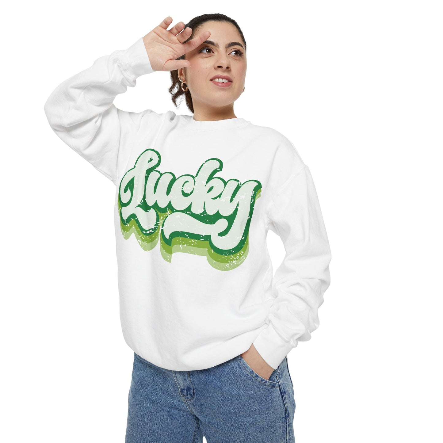 Retro Lucky Shamrock Sweatshirt - St. Patrick's Day Apparel