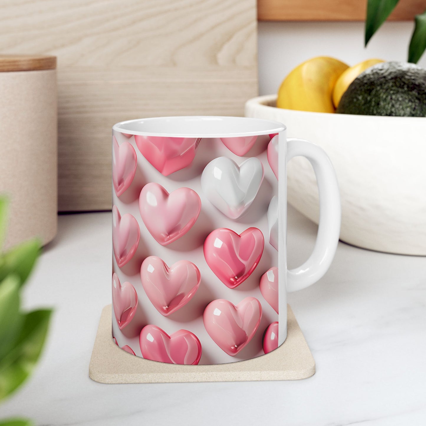 Romantic 3D Heart Ceramic Mug