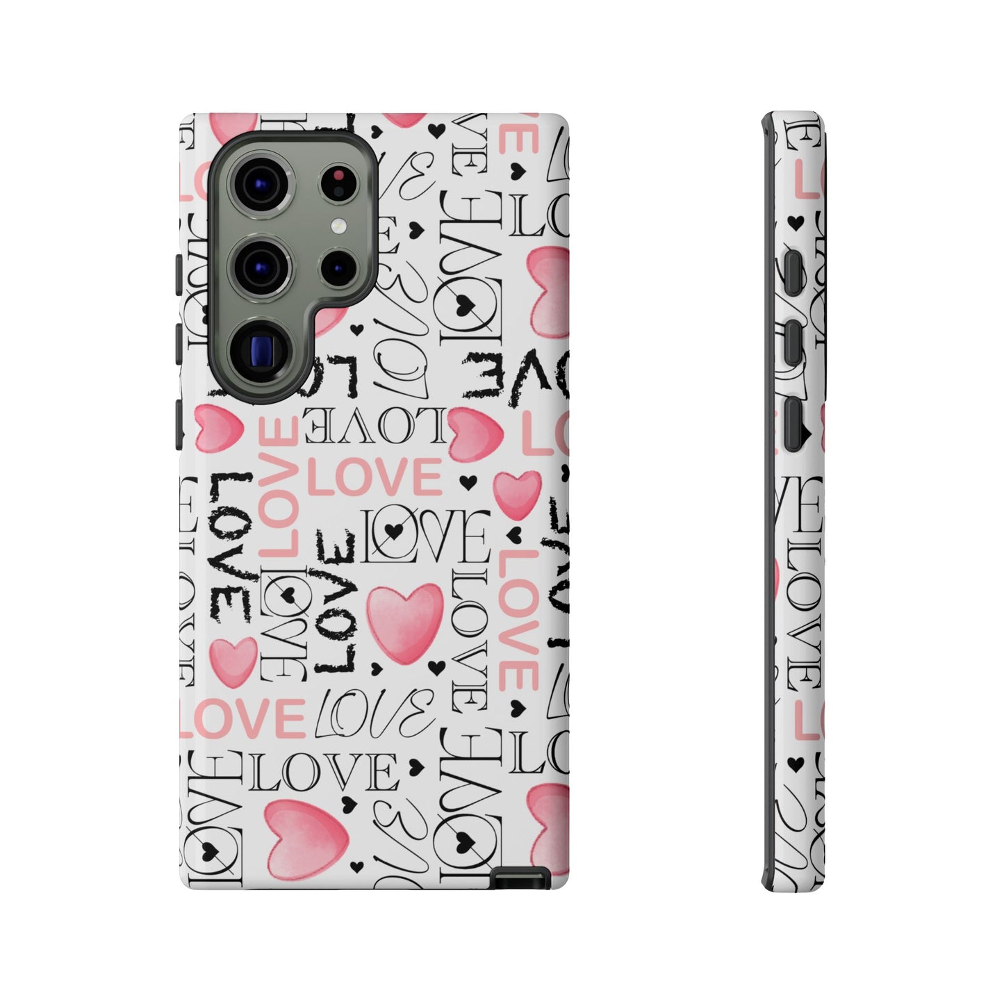 Love Typography-Themed Durable Phone Case