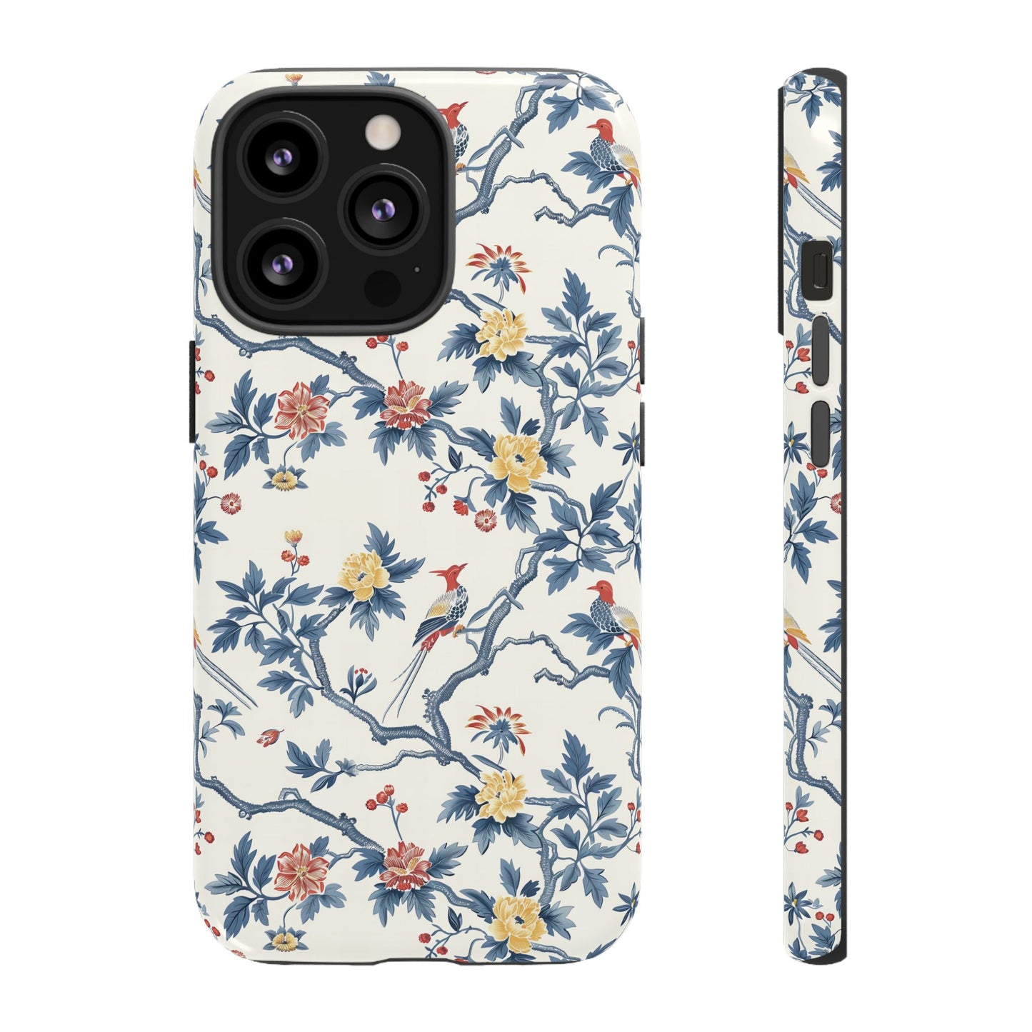 Elegant Chinoiserie-Patterned Protective Phone Case