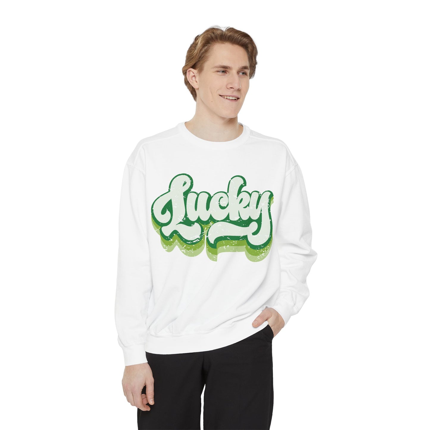 Retro Lucky Shamrock Sweatshirt - St. Patrick's Day Apparel