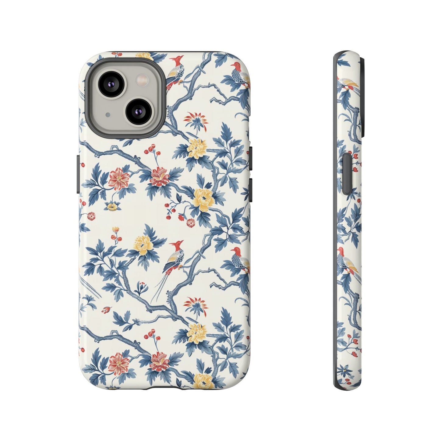 Elegant Chinoiserie-Patterned Protective Phone Case