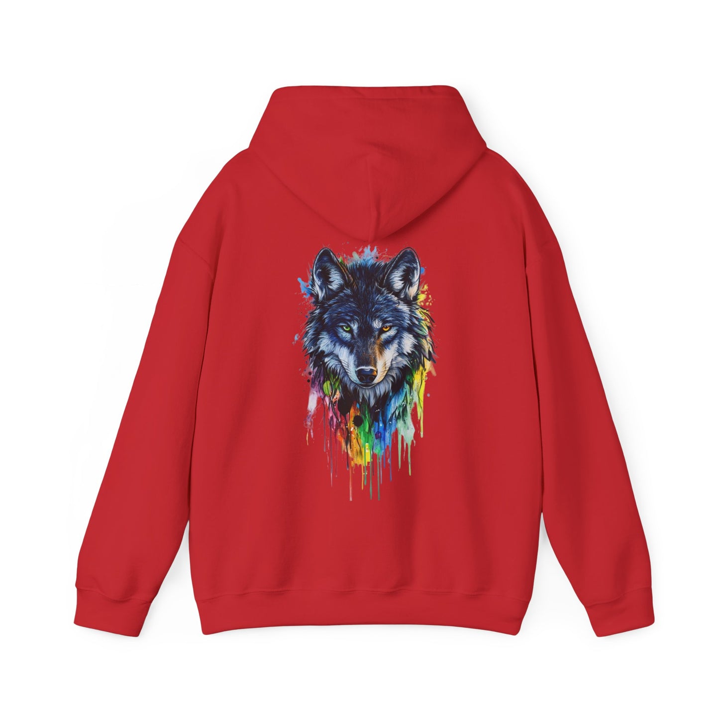 Vibrant Wolf Graphic Hooded Sweatshirt