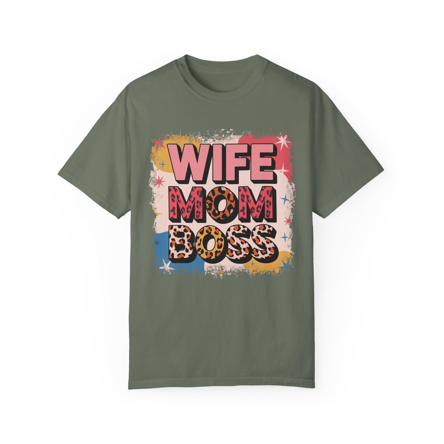 WIFE MOM BOSS Leopard Print T-Shirt