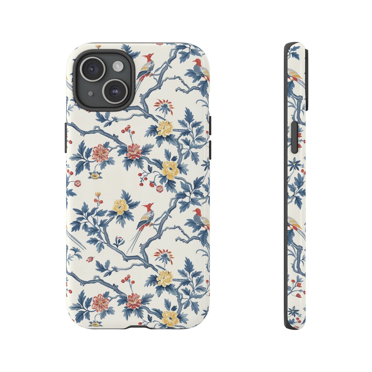 Elegant Chinoiserie-Patterned Protective Phone Case