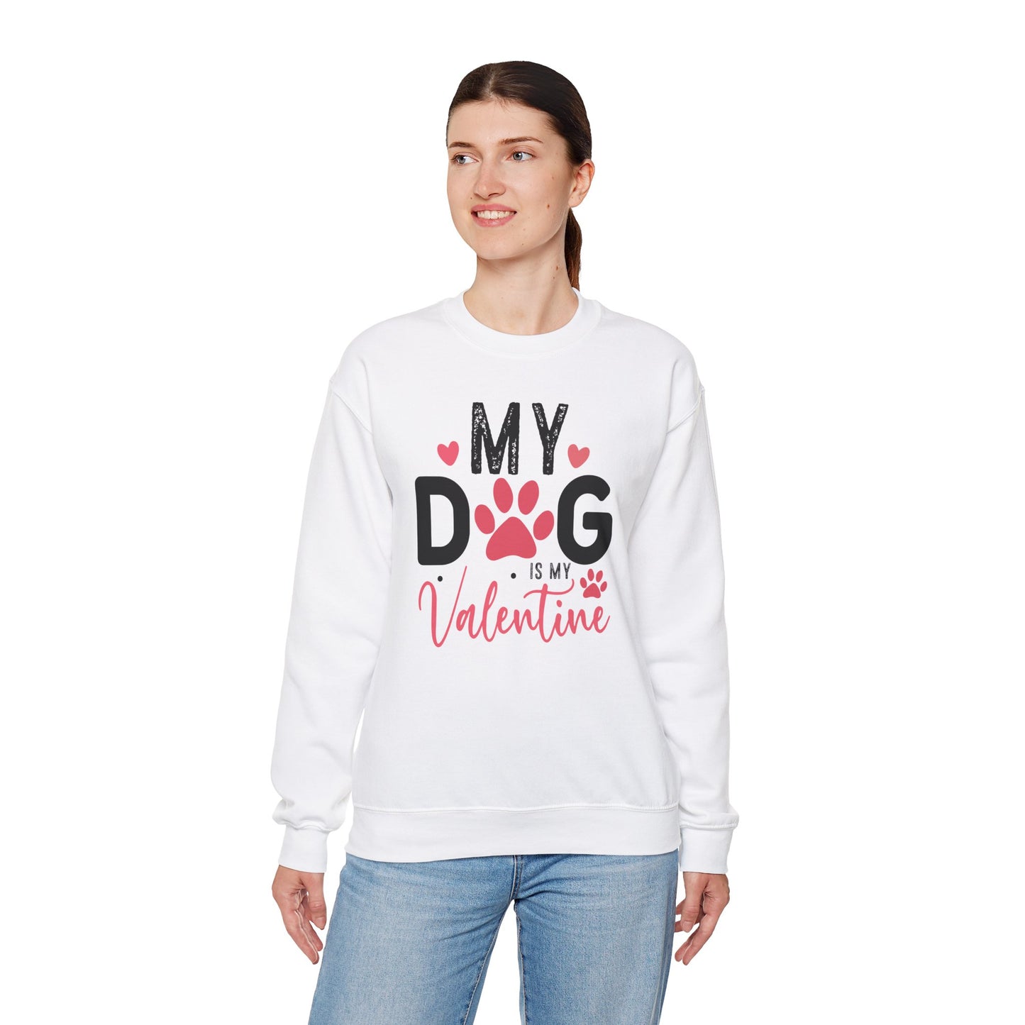 Cozy My Dog Is My Valentine Crewneck Sweatshirt