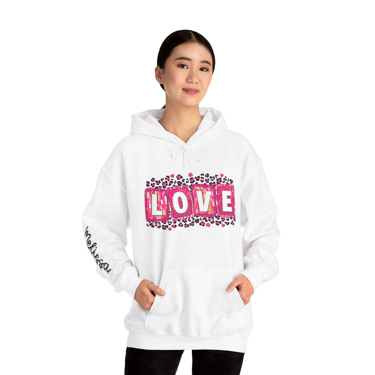 Personalized Love-Themed Hooded Sweatshirt