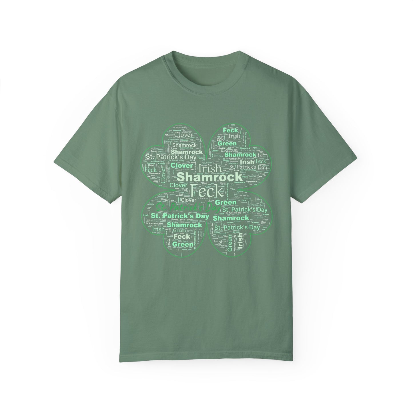 Irish Shamrock Clover Word Art T-Shirt