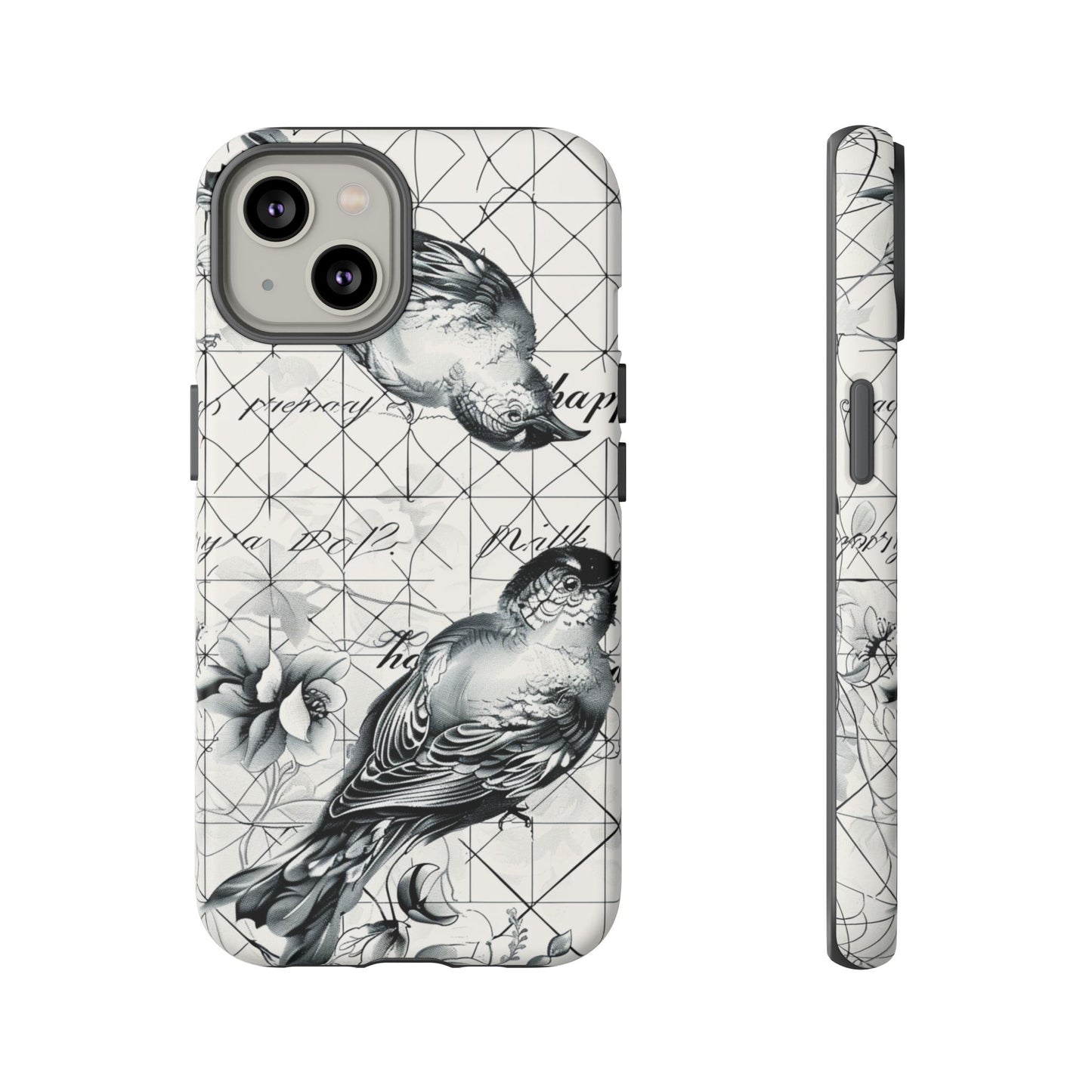 Monochrome Bird Elegance Durable Phone Case