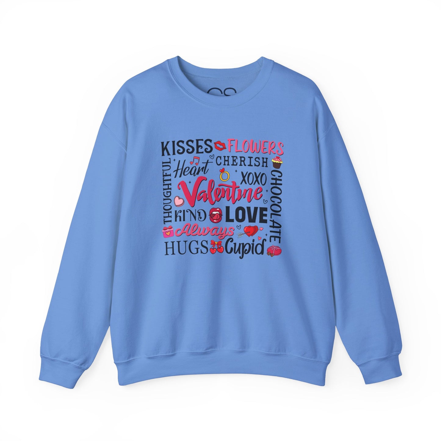 Valentine's Day Word Art Sweatshirt Crewneck Sweatshirt