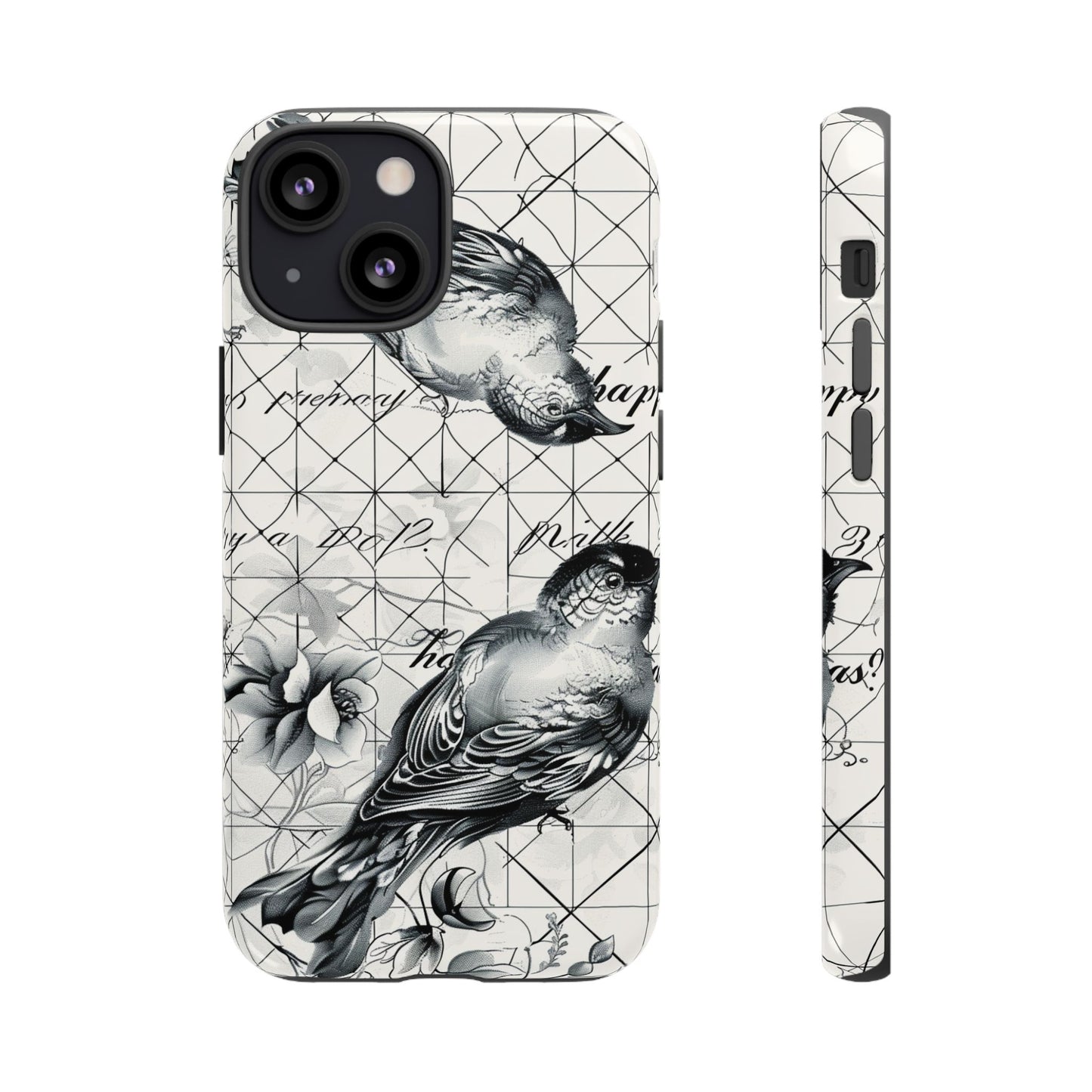 Monochrome Bird Elegance Durable Phone Case