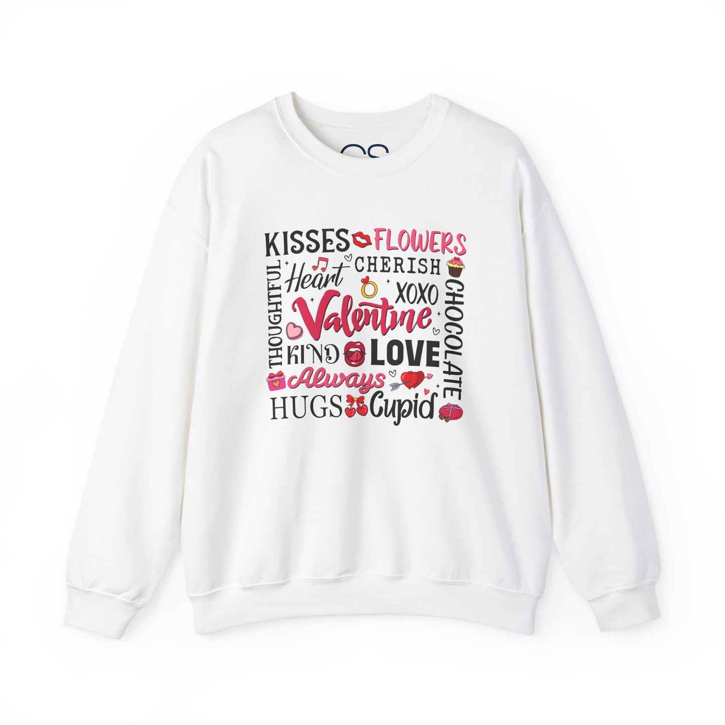 Valentine's Day Word Art Sweatshirt Crewneck Sweatshirt