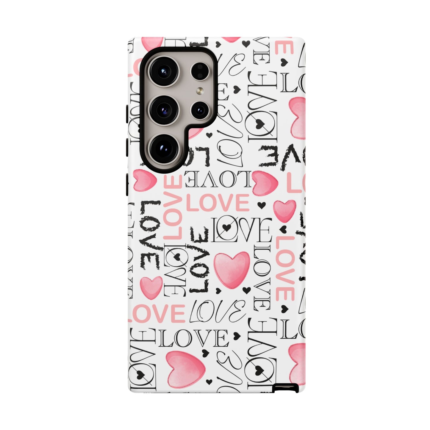 Love Typography-Themed Durable Phone Case