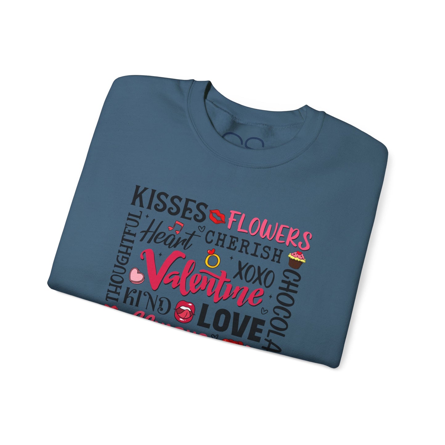 Valentine's Day Word Art Sweatshirt Crewneck Sweatshirt