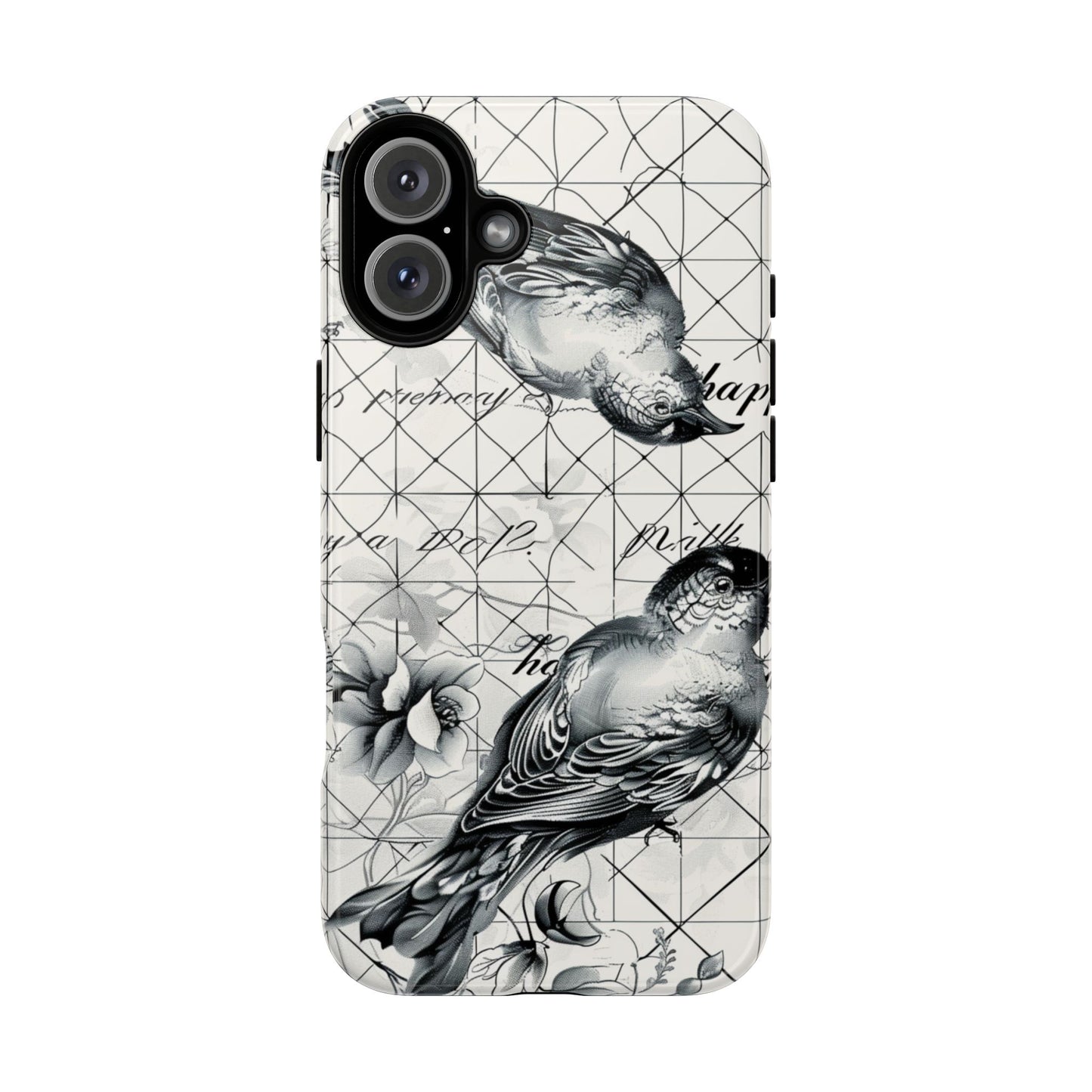 Monochrome Bird Elegance Durable Phone Case
