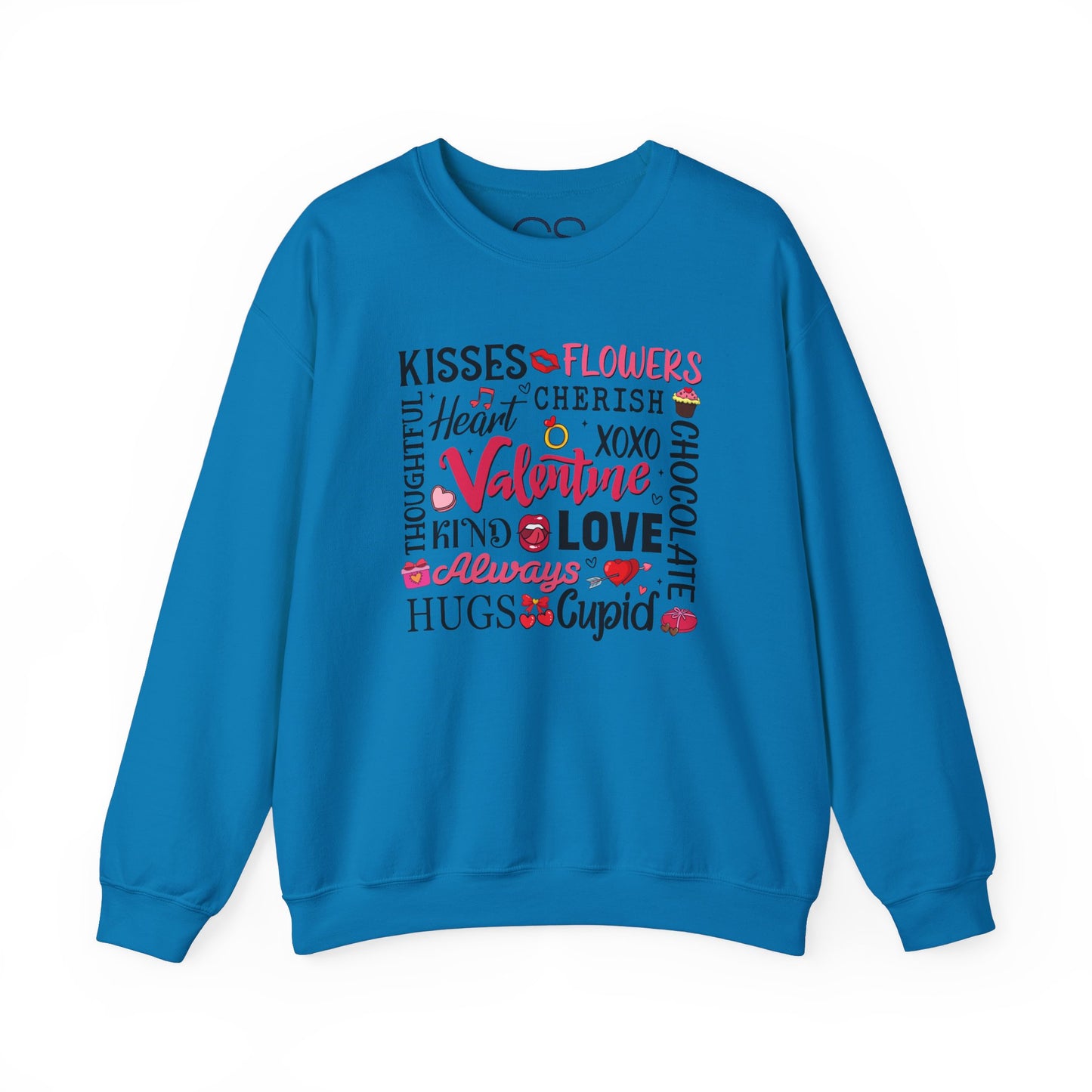 Valentine's Day Word Art Sweatshirt Crewneck Sweatshirt
