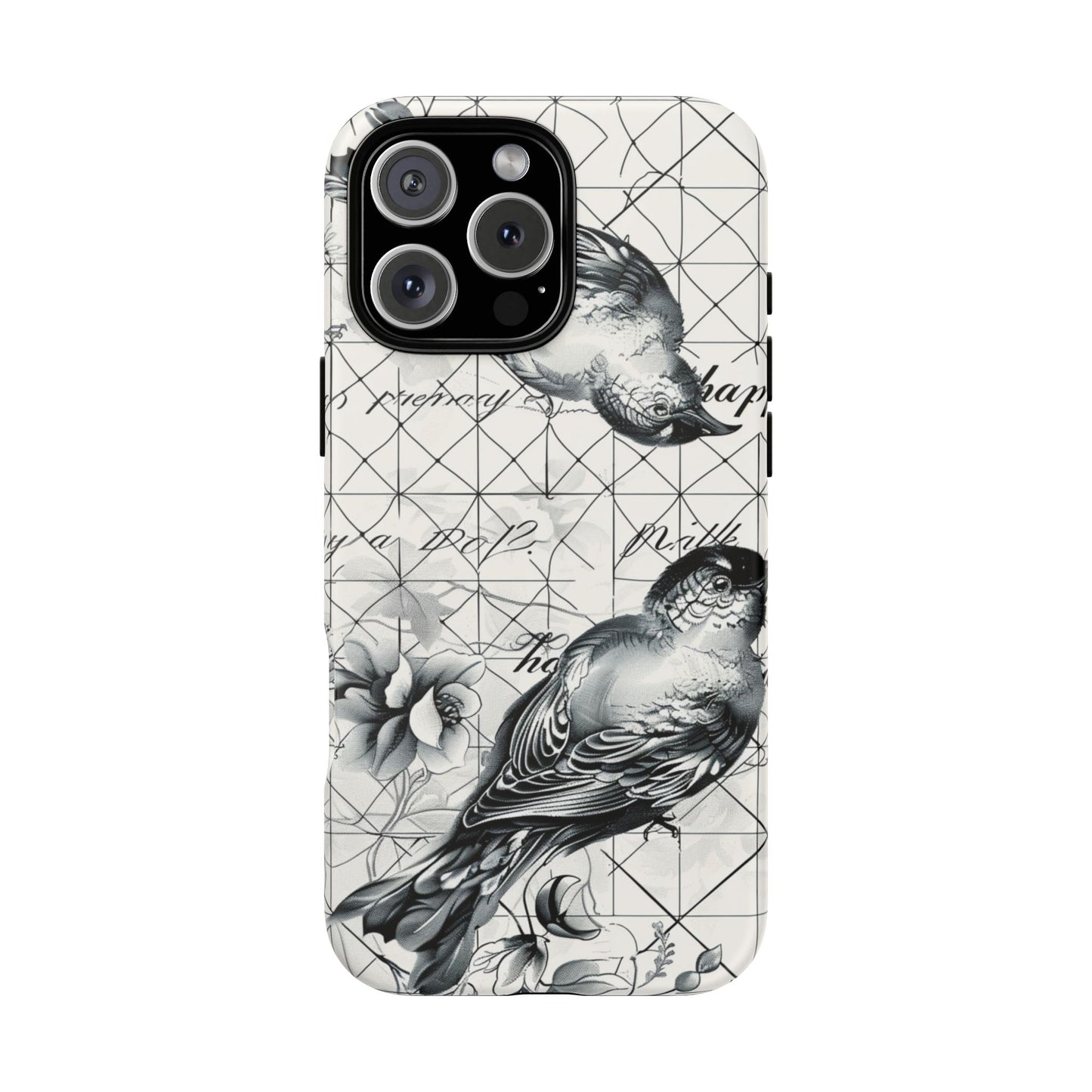 Monochrome Bird Elegance Durable Phone Case