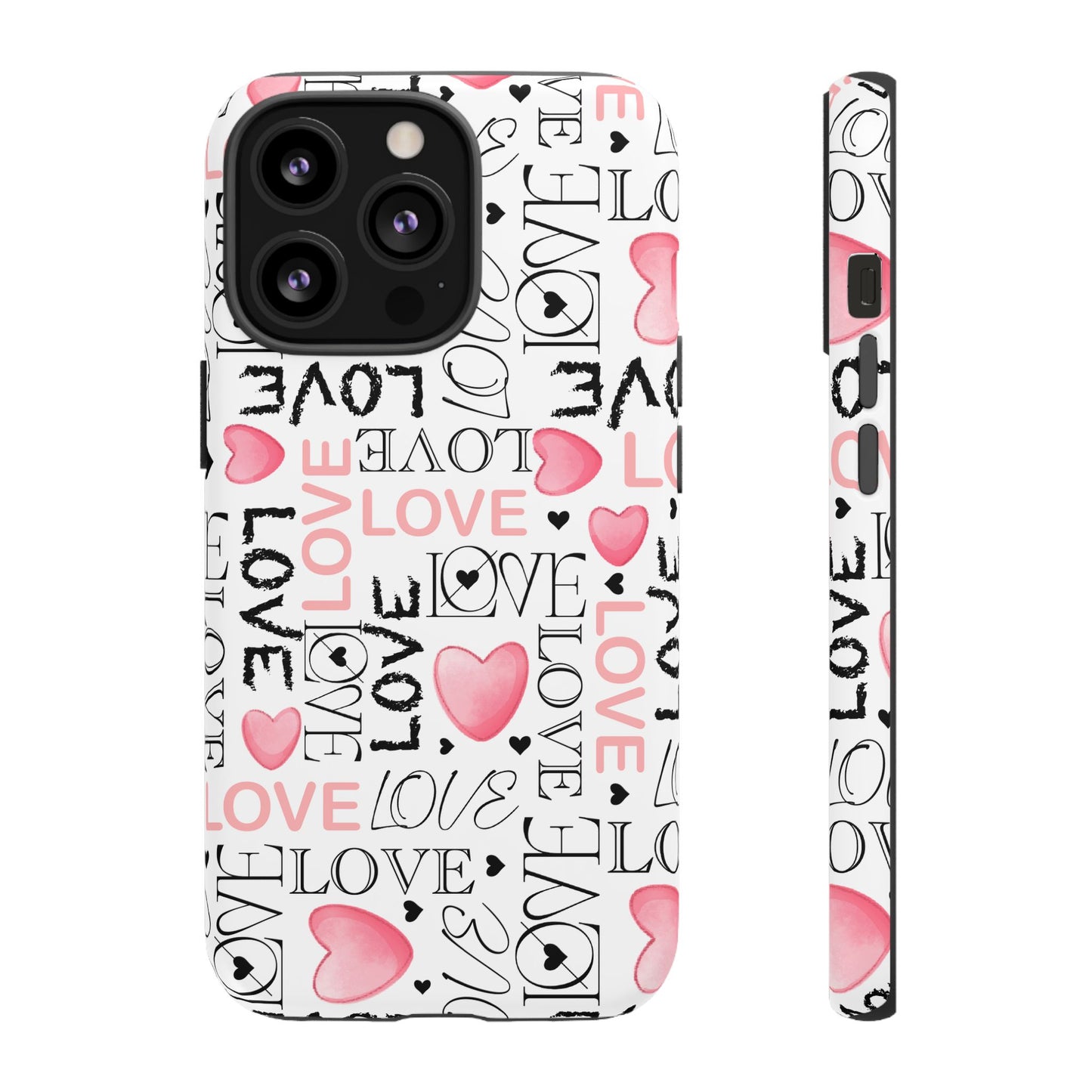 Love Typography-Themed Durable Phone Case