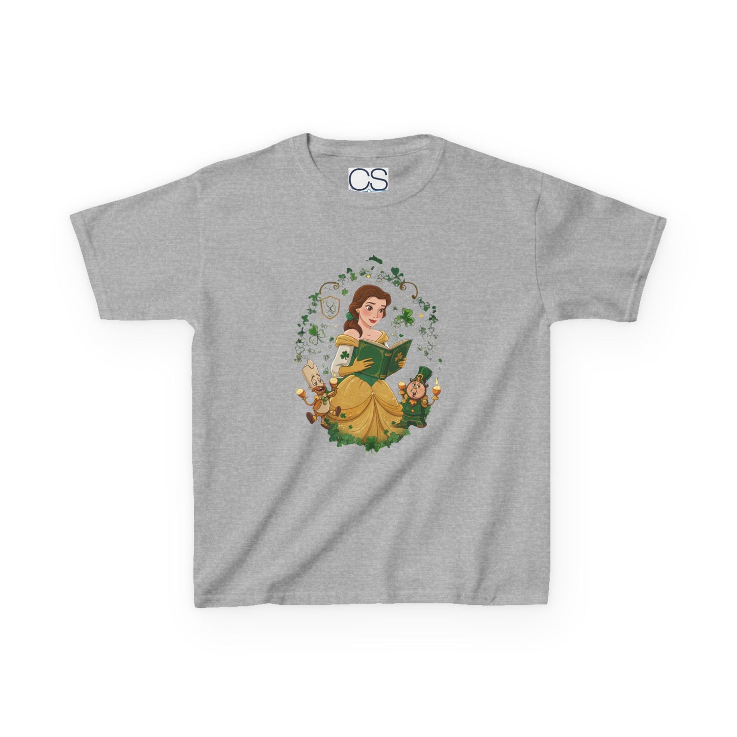 Disney Belle St. Patrick's Day Kids Heavy Cotton T-Shirt
