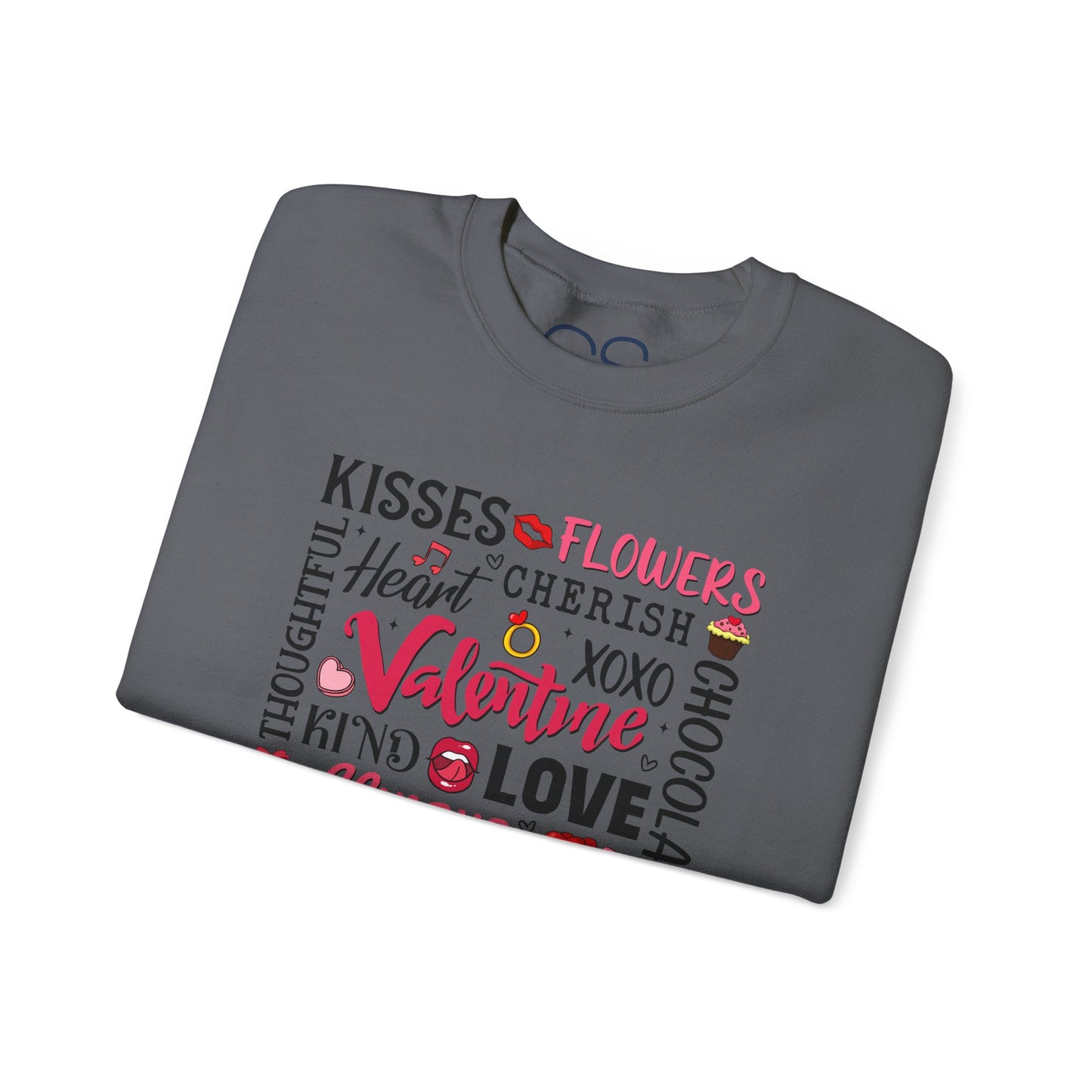 Valentine's Day Word Art Sweatshirt Crewneck Sweatshirt