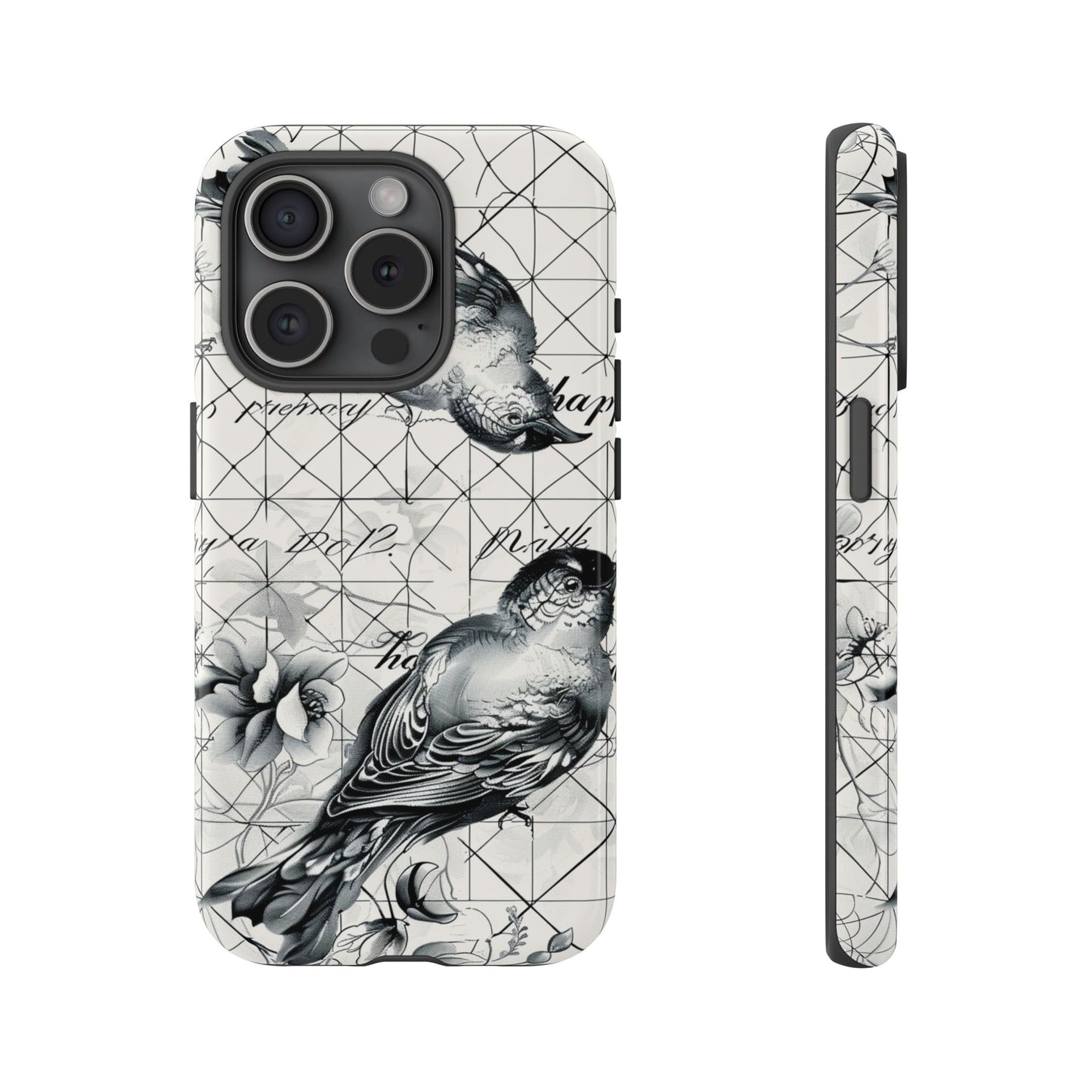 Monochrome Bird Elegance Durable Phone Case