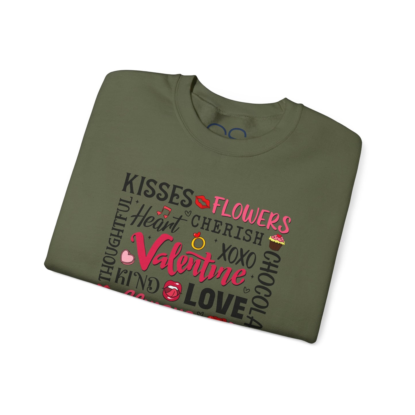 Valentine's Day Word Art Sweatshirt Crewneck Sweatshirt