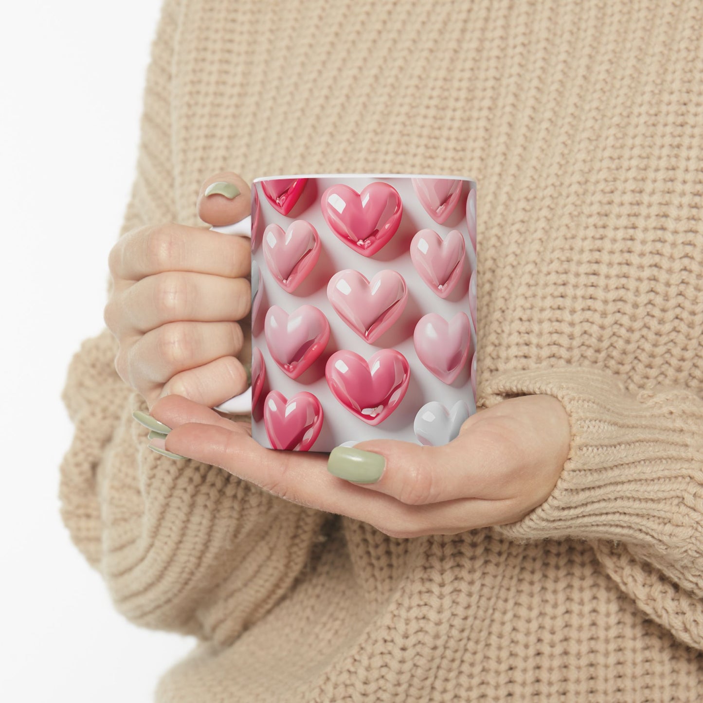 Romantic 3D Heart Ceramic Mug