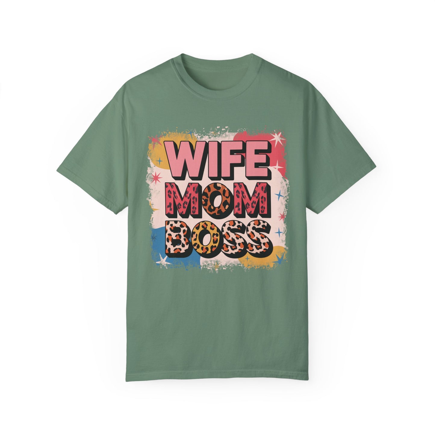 WIFE MOM BOSS Leopard Print T-Shirt