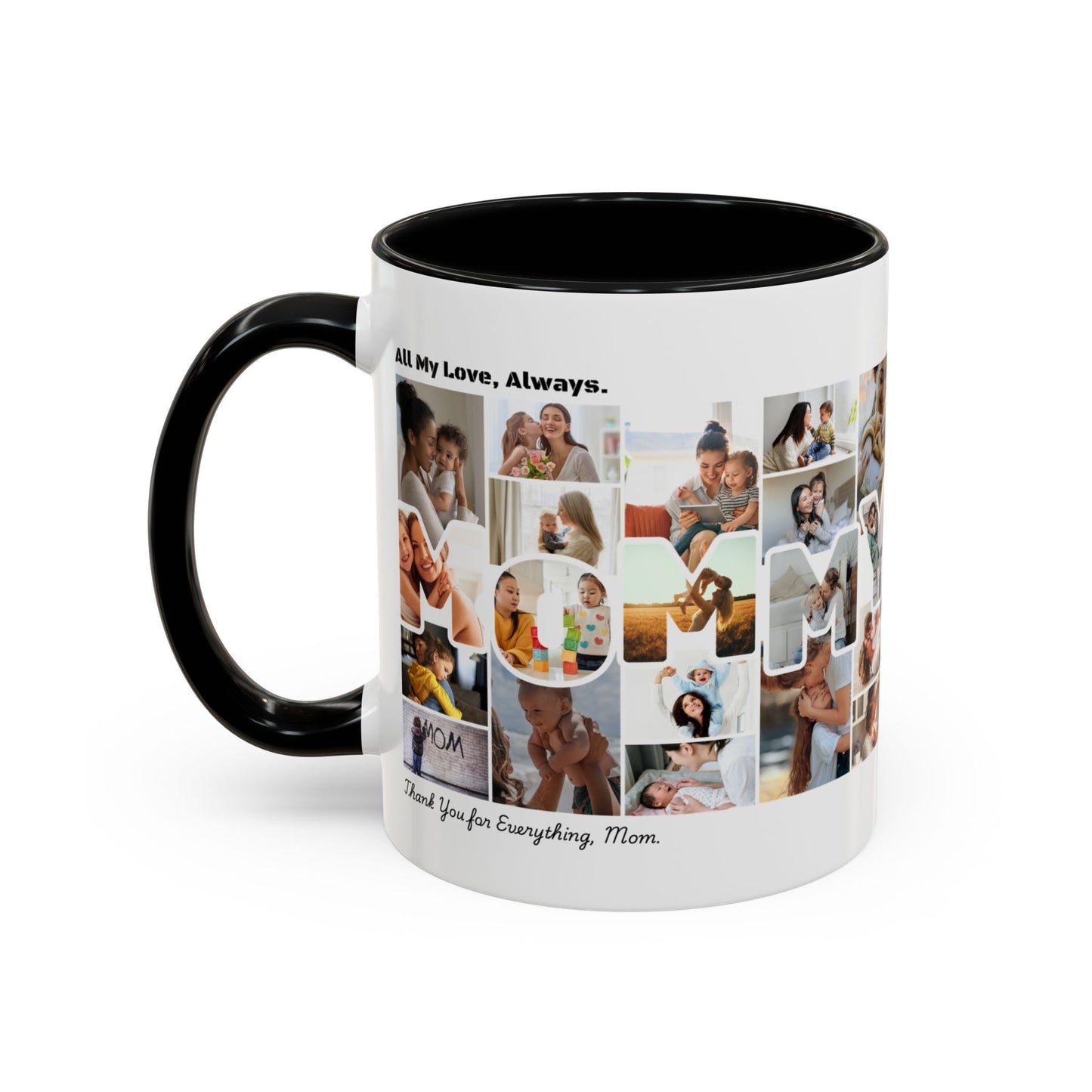 Personalized Mother's Day 'MOMMY' Text Photo Collage Mug