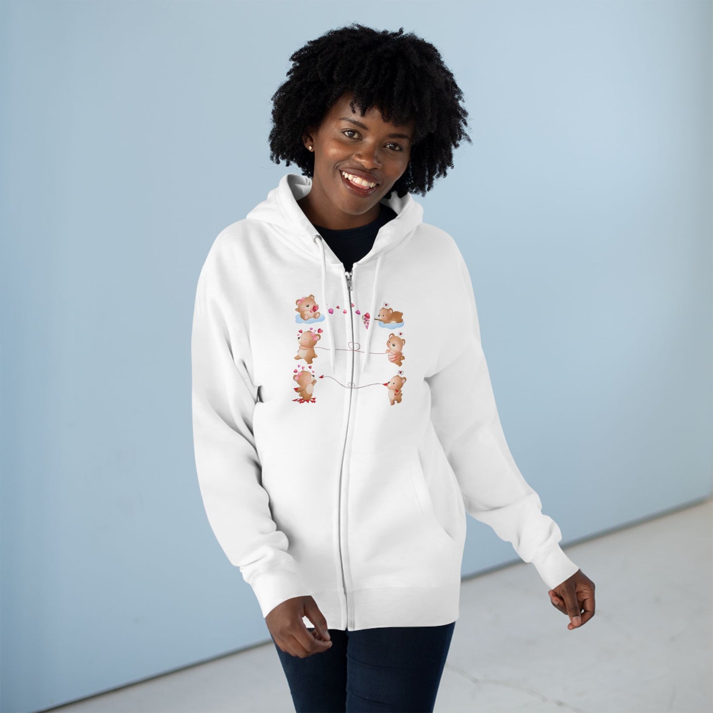 Cuddly Love Teddy Unisex Zip Hoodie