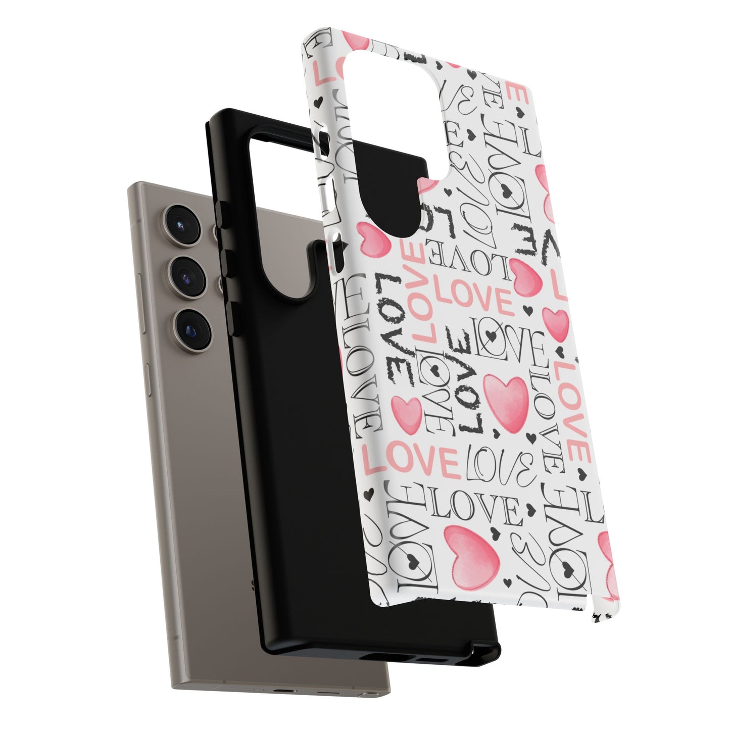 Love Typography-Themed Durable Phone Case