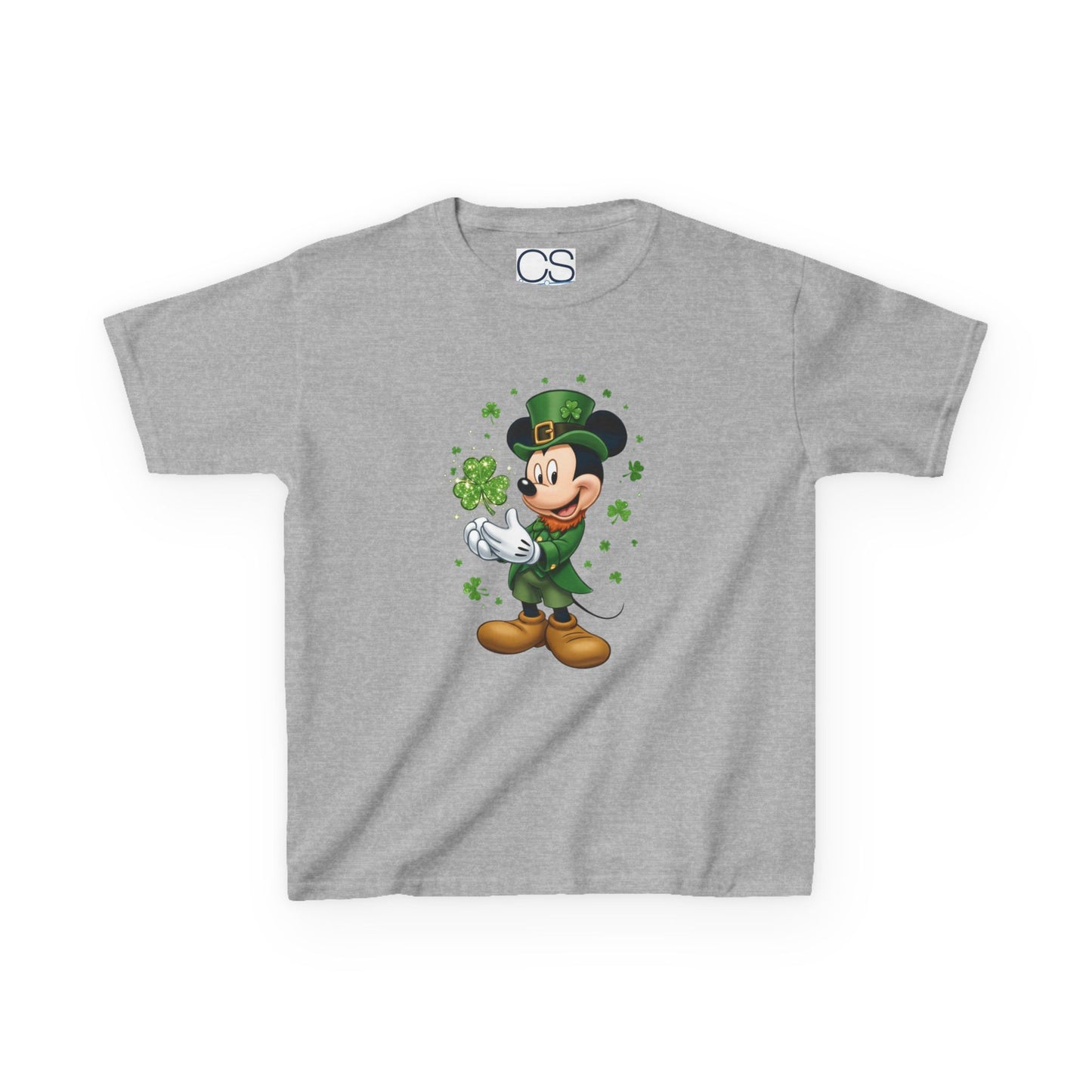 Kids St. Patrick's Day Mickey Mouse Heavy Cotton T-Shirt