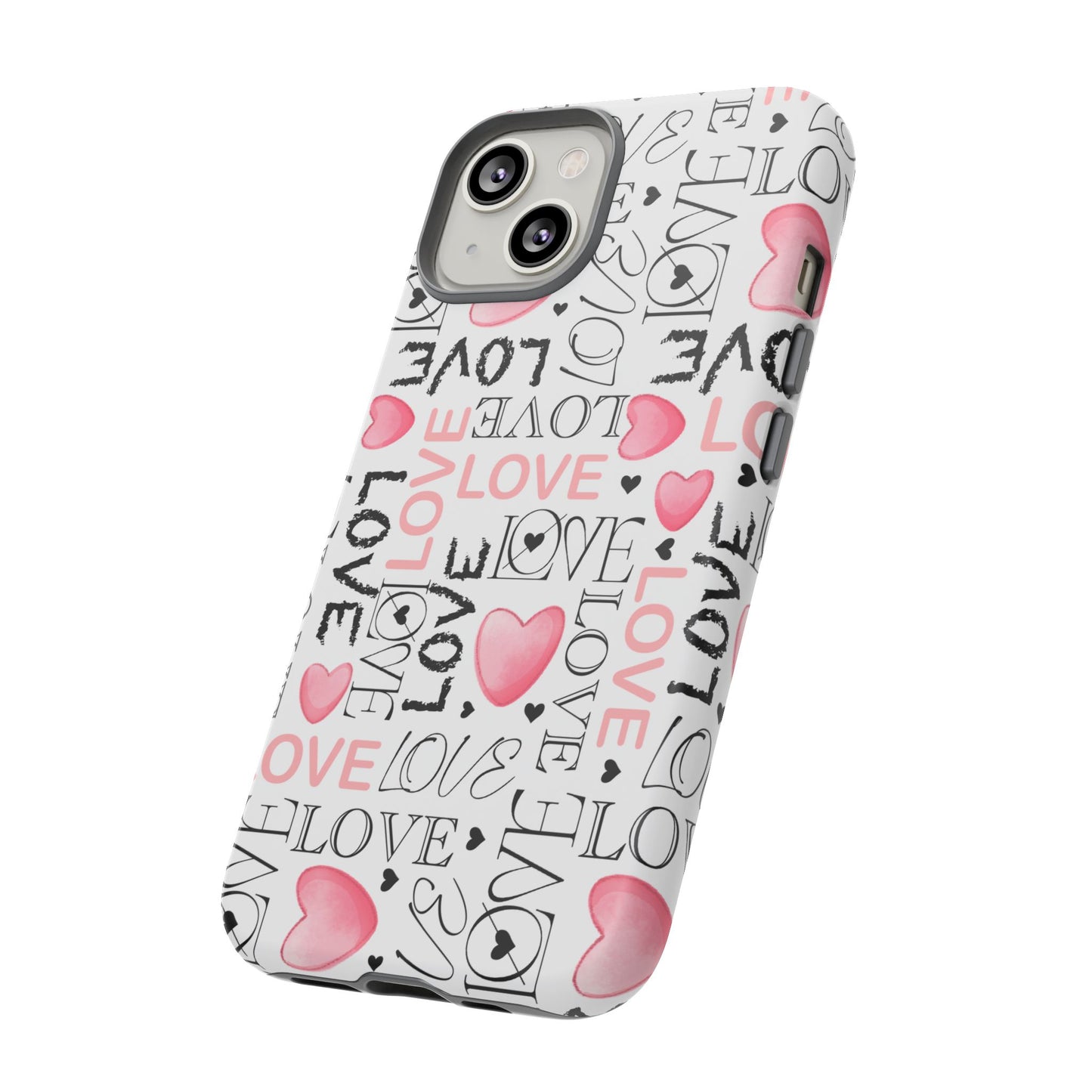 Love Typography-Themed Durable Phone Case